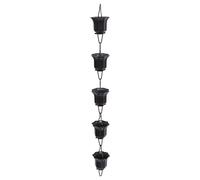 BETOOKY Chaîne de Pluie de Rechange Lotus 1m en Alliage D'aluminium Café | Chaîne de Pluie Moderne Lotus, Chaînette Démontable et Raccordable, pour Gouttière et Conduit D’évacuation