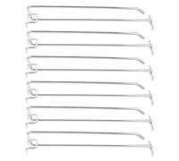 BETOOKY Crochets Métalliques pour Panneau Perforé Mural Argentés 6pcs en Fer Design Allongé et Capacité de Charge pour Atelier et École