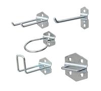 BETOOKY Crochets Suspendre D'outils en Fer Argenté Anneau et Fil Lot de 5 Set de Set de Pièces Crochets Incurvés, en U pour Rangement Mural et Atelier