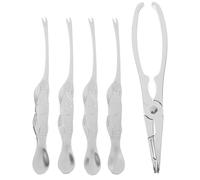 BETOOKY Ensemble de 5 Outils pour Manger Le Crabe Ciseaux à Ouverture de Crabe et Pics Robustes en Alliage de Zinc Bleu pour Homards et Queues de Homard