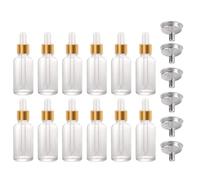BETOOKY Flacon Compte-gouttes en Verre 30ml pour Huiles Essentielles avec Bouchon Anti-fuite et 6 Entonnoirs Inox pour Usage Quotidien ou Voyage 24 Pièces