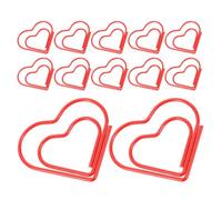 BETOOKY Lot de 80 Clips en Acier de Couleur Rouge en Forme de Cœur, Légers et Compacts, pour Bureau et Maison, Trombones Décoratifs et Pratiques pour Organiser Vos Documents