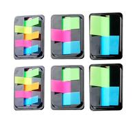 BETOOKY Marqueurs de Page Adhésifs Pet Fluorescents, Notes Adhésives Fluo pour Livres et Documents, 6 Boîtes, pour Annotation et Organisation