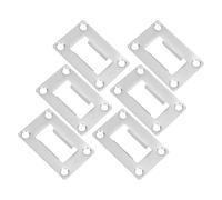 BETOOKY Plaque de Gâche pour Serrure de Porte D'entrée Sécurisée en Acier Inoxydable Argenté, Kit de Renforcement de Porte Robuste 6 Pièces, Résistance aux Chocs