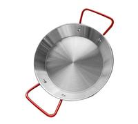 BETOOKY Plateau de Service Décoratif 23 Cm en Acier Inoxydable Argenté avec Double Poignées Multi-usages et Anti-brûlure pour Pique-niques et Randonnée