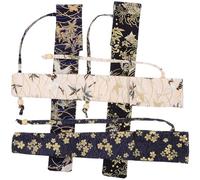 BETOOKY Pochettes en Tissu Léger et Facile à Porter pour Éventail Pliant Lot de 4 Paquet à Décorer pour Fête, Mariage ou Festival de Printemps