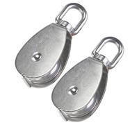 BETOOKY Poulie de Levage Fixe en Acier Inoxydable 304 Résistante à L'usure, Lot de 2 Pièces Argentées pour Traction et Levage de Câbles