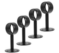 BETOOKY Supports de Tringle à Rideaux Ronds Lot de 4 Polyvalents et Faciles à Installer en Acier Inoxydable Noirs pour Fixation Plafond