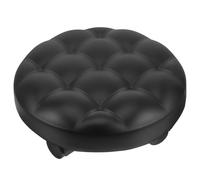 BETOOKY Tabouret Roulant Noir en Mousse et Bois 4 Roues Silencieuses, Marchepied Pratique de 13cm pour Chambre et Salle de Bain
