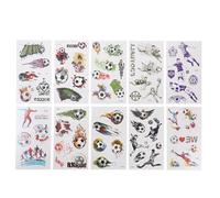 BETOOKY Tatouages Temporaires Autocollants Décoratifs sans Colle 10 Feuilles en Papier Football Garçon Fille pour Fête Sportive et Performances