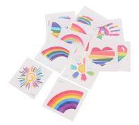 BETOOKY Tatouages Temporaires Autocollants Visage Arc-en-ciel 24pcs Dégradé Confortable Effet Décoratif Plusieurs styles pour Parades Festival Plusieurs styles