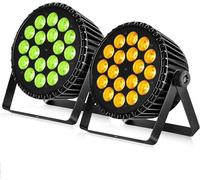 Betopper 6 en 1 Par Led 18x18W RGB Lime Amber UV Lumière de Scene DMX512 2P