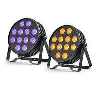 Betopper 6-en-1 Projecteur Par LED 12X18W Lumière DJ RGB+Lime+Amber+UV 2P