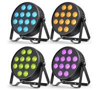 Betopper 6-en-1 Projecteur Par LED 12X18W Lumière DJ RGB+Lime+Amber+UV 4P