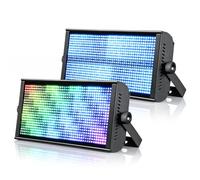 BETOPPER Stroboscope DMX 150W, Projecteur LED RGBW avec 7 Zones de Contrôle de 15 Pixels, Jeu de Lumiere Stroboscope 30Hz, Barre Lumineuse DJ à Activation Sonore, Eclairage Disco Wash pour Club (2, P)