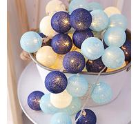Betos Guirlande lumineuse LED en forme de boules de coton - Décoration romantique pour fête de mariage, maison, festival, Noël, alimentation USB (boules de 8 cm, 1 m)