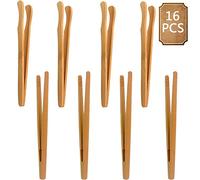 BETOY Pince à Bacon, 16 Pièces Pince de Cuisine pour Baguettes Pince à Toasts pour la Cuisine, l'Hôtel, la Pince à thé, Le Restaurant et Le Diner,18cm