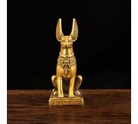 Betr Brsas Statue d'Anubis rétro en laiton massif, décoration égyptienne, figurine de dieu jackal égyptien, décoration de bureau vintage, décoration de bureau mystique, cadeau spirituel pour homme