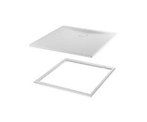 Bette BetteFloor Side surface de douche 3381-000AS, T1 90x90cm, antidérapant/ Sense , Mini support de baignoire, blanc