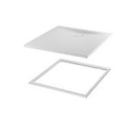 Bette BetteFloor Side surface de douche 3381-000AS, T1 90x90cm, antidérapant/ Sense , Mini support de baignoire, blanc