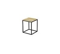 Bette BetteLux Shape Tabouret Q020-807FH812 35x35cm, couverture bois chêne crème, blanc mat
