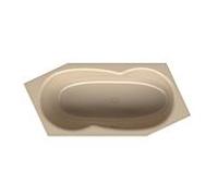 Bette BetteMetric 6 coins 6840-003 206x90x45cm, côté pied droit, trop-plein à l'avant, beige Bahama