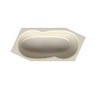 Bette BetteMetric 6 coins 6841-001 pergamon, 206x90x45cm, pied gauche, trop-plein à l'avant