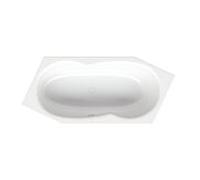 Bette BetteMetric 6 coins 6841-004 blanc noble, 206x90x45cm, côté pied gauche, trop-plein à l'avant