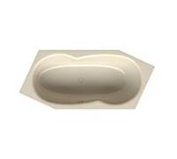 Bette BetteMetric 6 coins baignoire 6841-006 jasmin, 206x90x45cm, pied gauche, trop-plein à l'avant