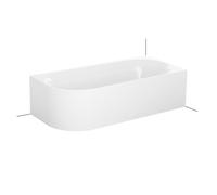 BetteLux Oval V Silhouette Baignoires d'angle, 2 inclinaisons du dossier, installation dans le coin droit, 1750x800x450mm, 3435-000CELVS,Plus, Couleur: Blanc avec Glasur Plus