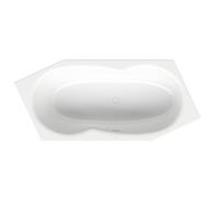 BetteMetric Baignoire hexagonale, 2 places, côté pieds à droite, trop-plein à l'avant, 2060x900x450mm, 6840-000Plus, Couleur: Blanc avec Glasur Plus