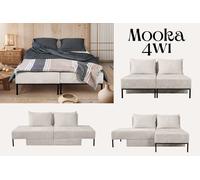 Betten, canapé avec fonction sommeil, canapé d'angle, chaise longue, MOOKA 4in1-Multifunktions-System, stoff Velo Schwarz