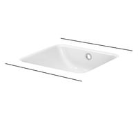 BetteOne lavabo à encastrer, rectangulaire, sans trou pour robinet, avec trop-plein, 434x416x130mm, A135-000, Couleur: Blanc