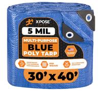 Better Blue Bâche en polyéthylène de 0,9 m x 12,2 m - Housse de Protection Multifonction - Légère, Durable, imperméable, résistante aux intempéries - Polyéthylène de 5 mm d'épaisseur - par Xpose