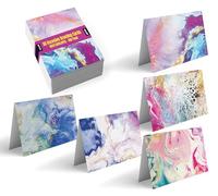Better Office Products Lot de 100 cartes de vœux pour toutes les occasions, cartes vierges assorties, 10,2 x 15,2 cm, 5 motifs d'art abstrait, intérieur vierge, avec enveloppes, lot de 100