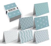 Better Office Products Lot de 100 cartes de vœux pour toutes les occasions, cartes vierges assorties, 10,2 x 15,2 cm, 6 motifs floraux bleus, intérieur vierge, avec enveloppes, lot de 100