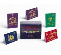 Better Office Products Lot de 50 cartes de Noël religieuses avec accents en feuille d'or en relief, 12,7 x 17,8 cm, haute brillance, intérieur en feuille dorée, avec 50 enveloppes, assortiment de 50
