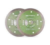 BETTERI Lot de 2 disques diamantés 125 mm x 22,23 mm extra fins - Disques à tronçonner diamantés de 125 mm - Pour coupe-carreaux et coupe-carreaux - Pour couper le carrelage, la céramique, le marbre