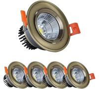 bettght Plafonnier COB, Downlight LED encastrable 3W, Mini kit de projecteur avec pilote LED, ensemble de 5 pièces, 10 spots de cuisine en aluminium for cave à vin/armoire(5pcs,6500K)