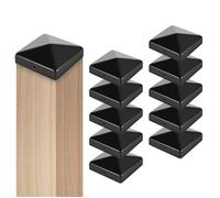 Bettizia 10 pieces Capuchon de poteau Pyramide 71x71mm Chapeau de clôture Protection de poteau Noir