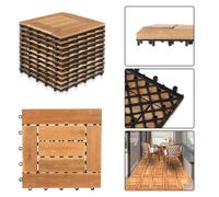 Bettizia 11x Dalles de terrasse en bois d'acacia 3m² Dalle clipsable 30x30cm Revêtement de sol extérieur terrasse