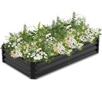 Bettizia Bac à légumes surélevé Bac à plantes en métal Idéal pour le jardin 160x90x30 cm Noir