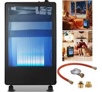 Bettizia chauffage à gaz infrarouge 3800 Watt incl. tuyau & détendeur, pour bouteilles de butane/propane jusqu'à 15kg, in daptateur Euro, 42x36x73 cm, pour l'intérieur
