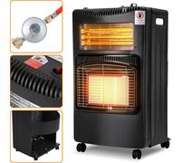 Bettizia chauffage à gaz - noir - 4200 Watt avec 3 niveaux de chauffage, régulateur de pression & tuyau - mobile, efficace & économe en énergie - chauffage à gaz poêle à gaz radiant