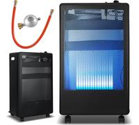Bettizia chauffage infrarouge au gaz 3800 Watt avec tuyau & détendeur, pour bouteilles de butane/propane jusqu'à 15kg, noir, 42x36x73 cm, pour l'intérieur