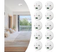Bettizia Détecteur CO blanc pack de 10 Détecteur d'incendie Avertissement monoxyde de carbone 85 dB 10 pièces