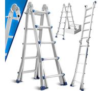 Bettizia Echelle multifonctionnelle Echelle télescopique pliante 4*5nombre de marches Aluminium Echelle simple Echelle multi-usage Echelle extensible 150KG en aluminium de haute qualité