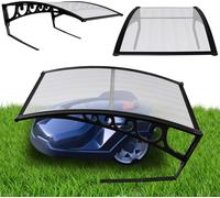 Bettizia Garage pour tondeuse à gazon Capot pour robot de tonte Toit pour robot de tonte Protection solaire Cadre en acier noir 105x85x50 cm