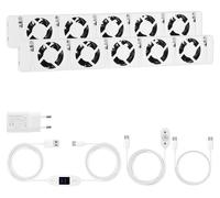 Bettizia kit d'extension pour radiateur, universel, adaptateur secteur inclus, 5 ventilateurs Duo Set
