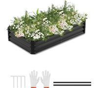Bettizia Lit surélevé de jardin, bac à plantes, bac à plantes aromatiques Cadre de rehaussement 160x90x30cm noir